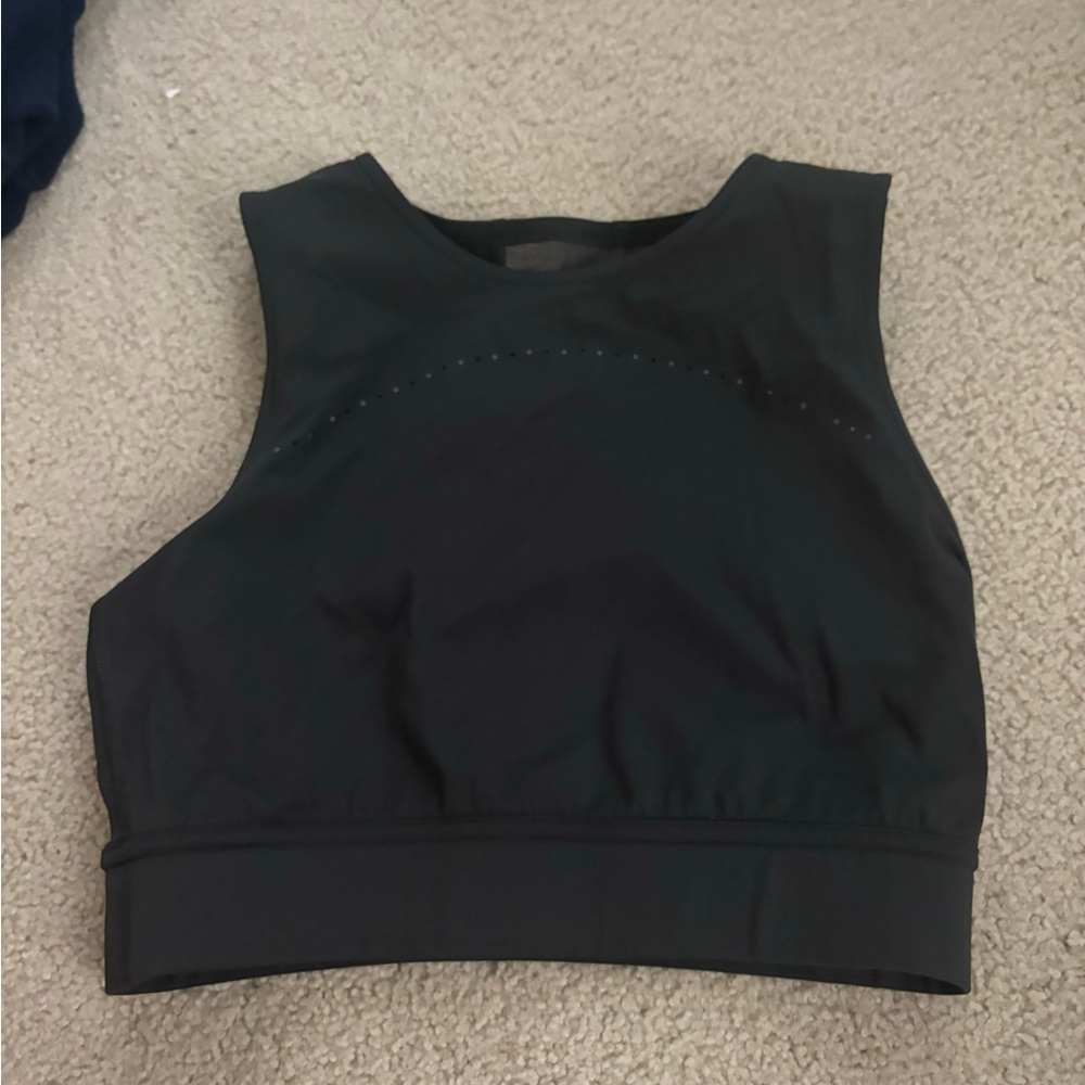 dark gray/black lululemon high neck tank top, size 4